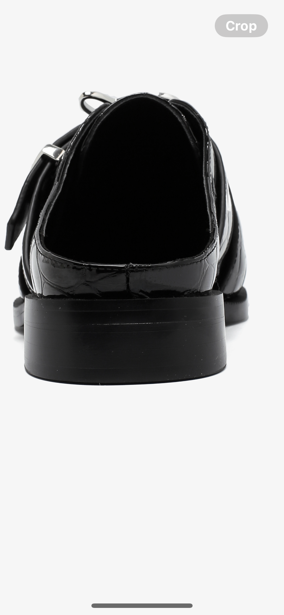 Sabrina Oxford Slide in Black Pebble Leather