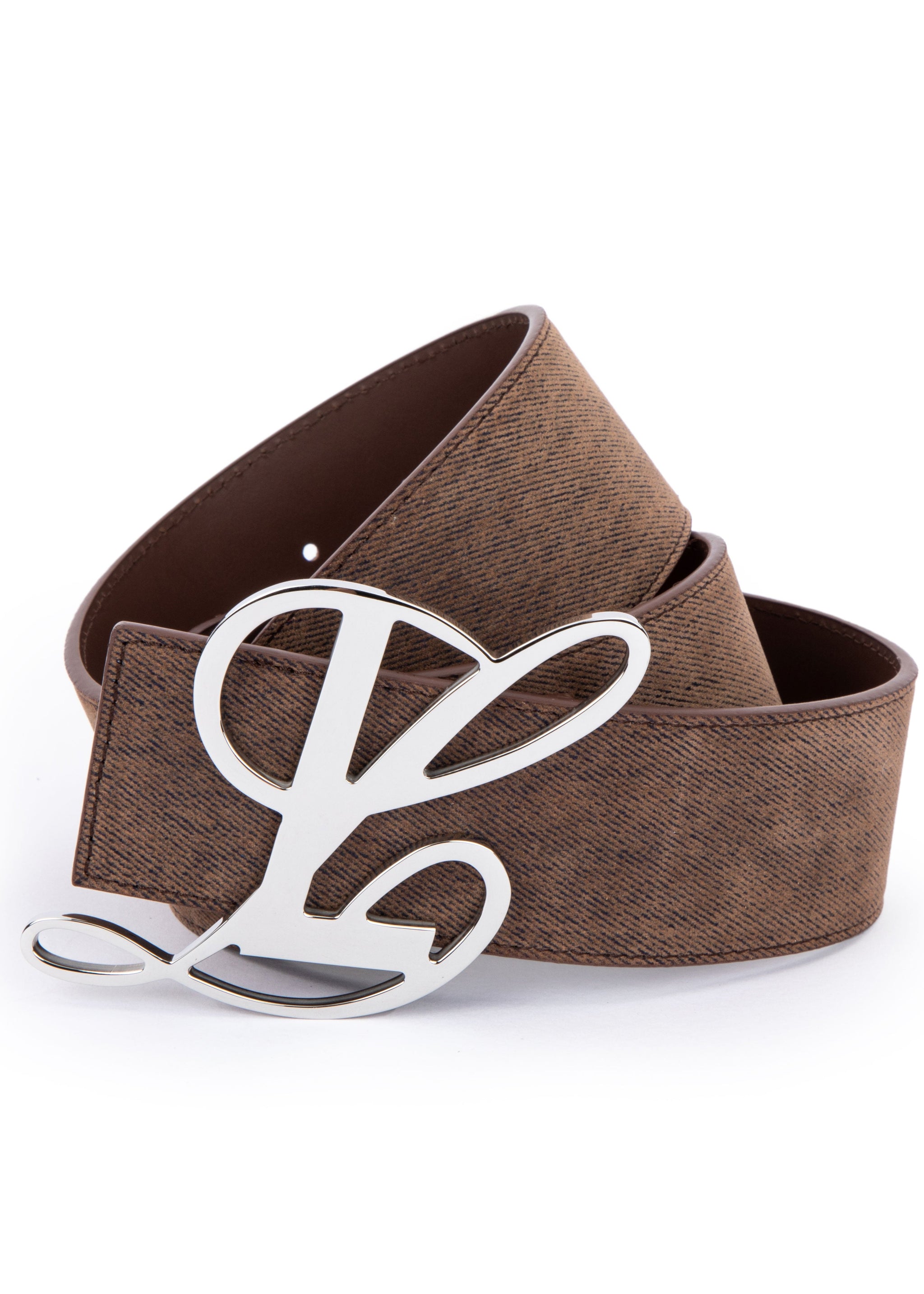 Monogram Logo Belt - Brown Enzyme Denim (hover)