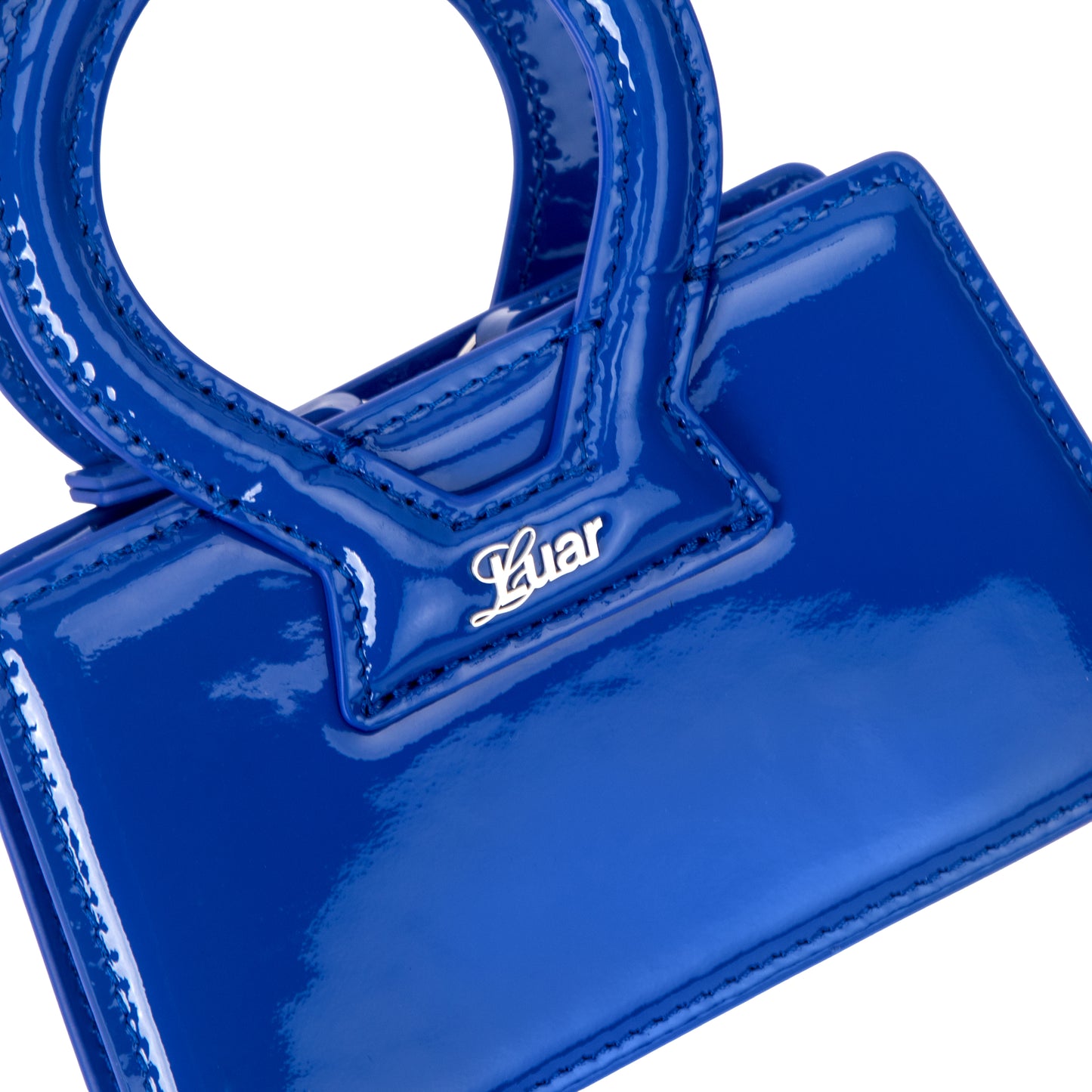 Mini Ana in Patent Blue Leather