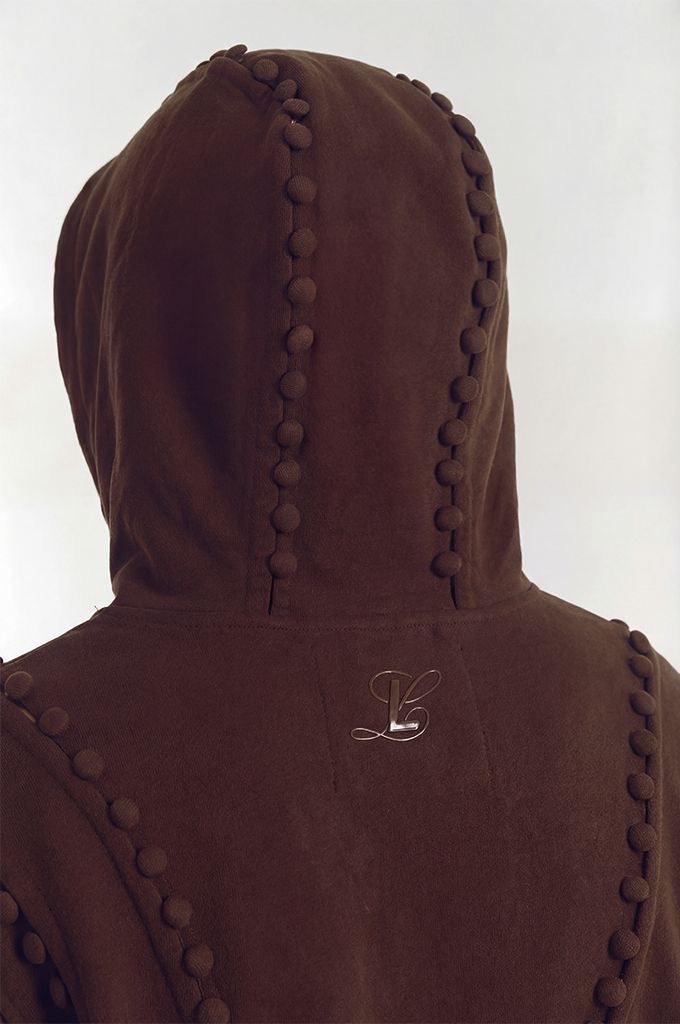 Unbutton Hoodie in Brown
