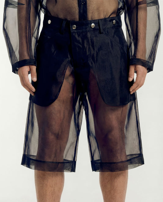 Farmer Short in Black Organdy