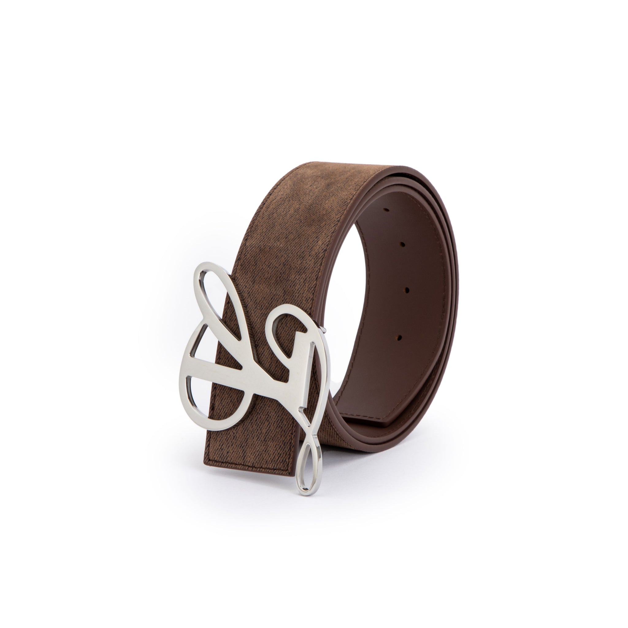 Monogram Logo Belt - Brown Enzyme Denim (hover)