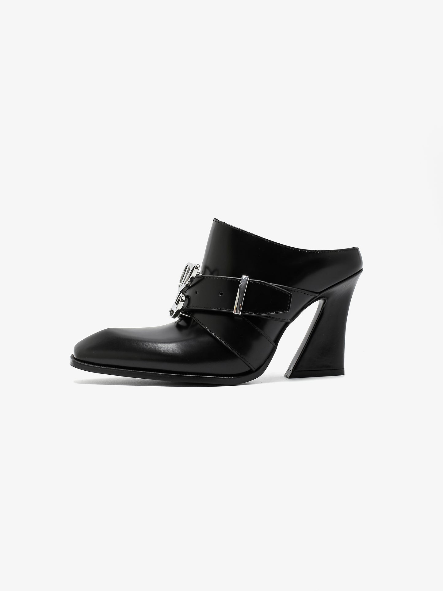 Jehan Mule in Smooth Black Leather