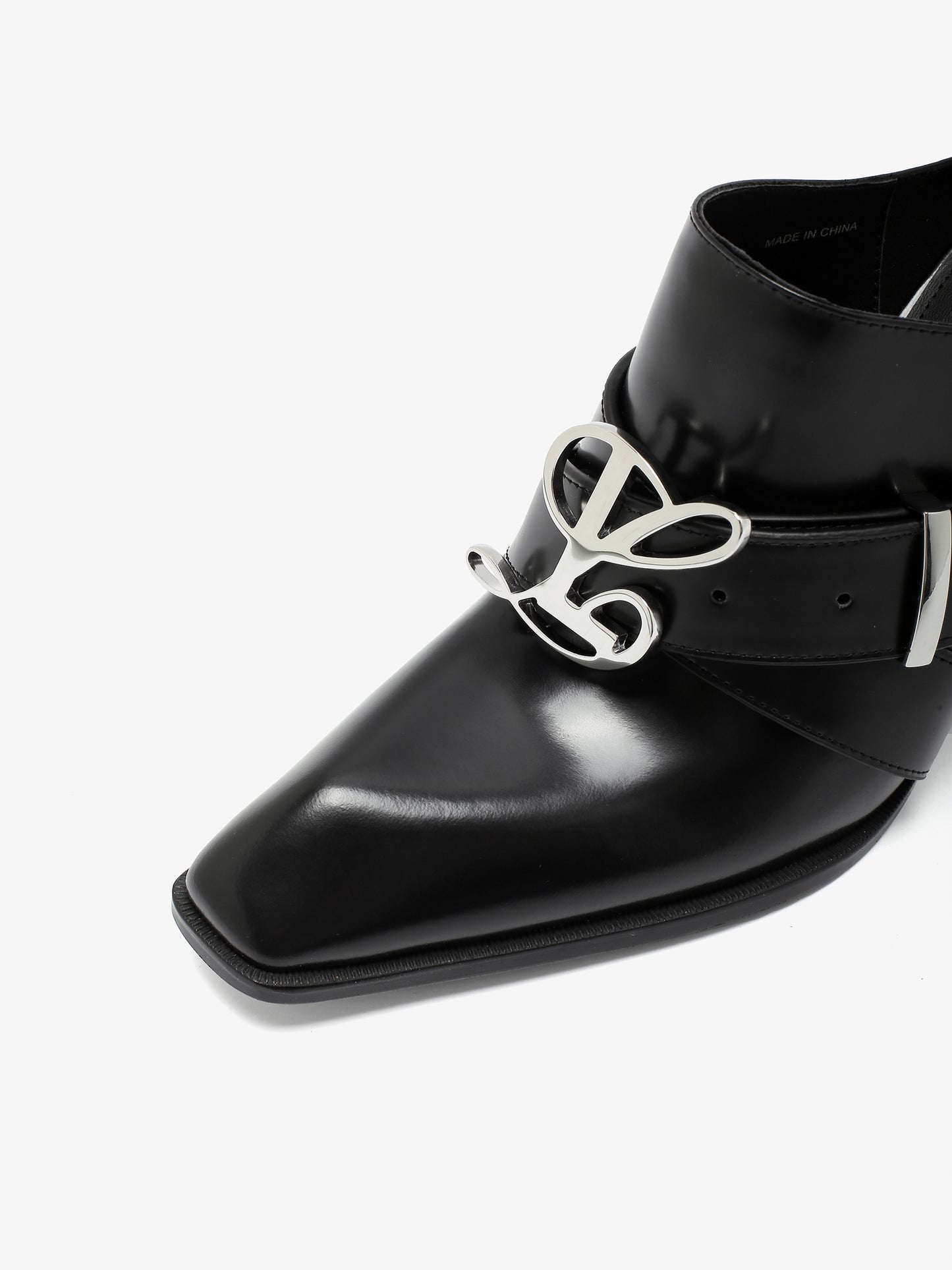 Jehan Mule in Smooth Black Leather