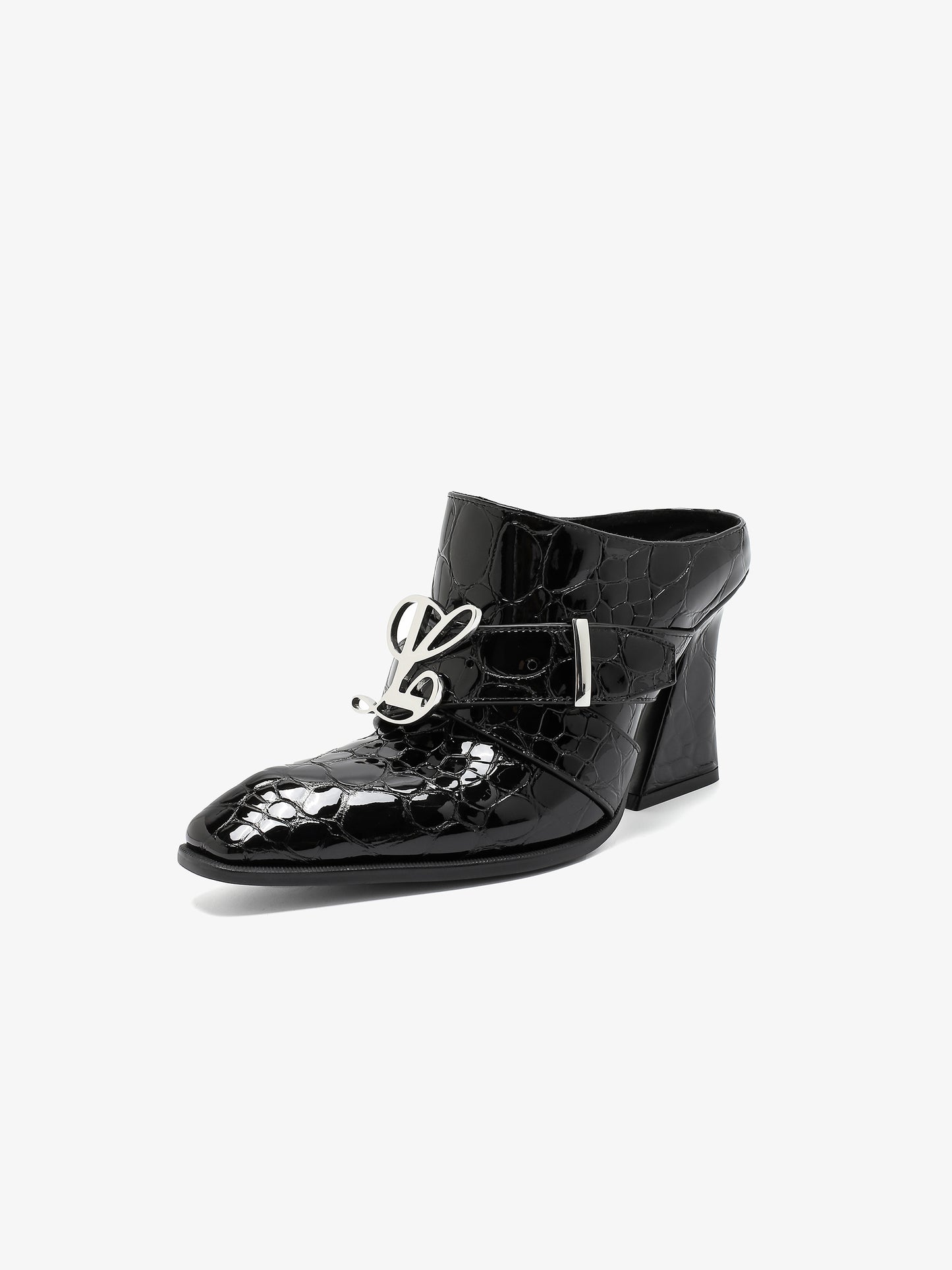 Jehan Mule in Black Pebble Leather