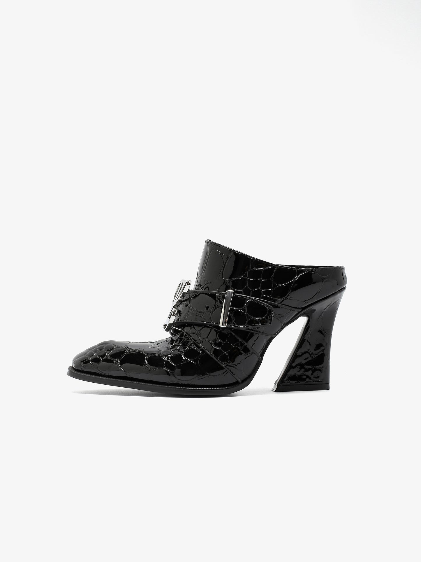 Jehan Mule in Black Pebble Leather