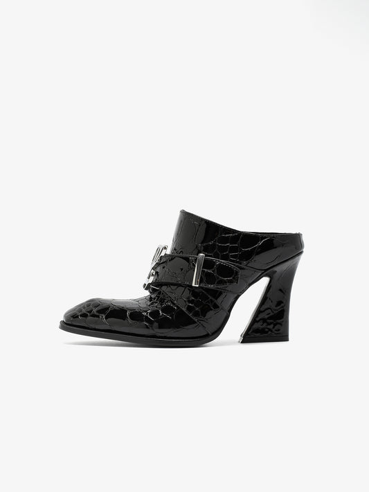 Jehan Mule in Black Pebble Leather