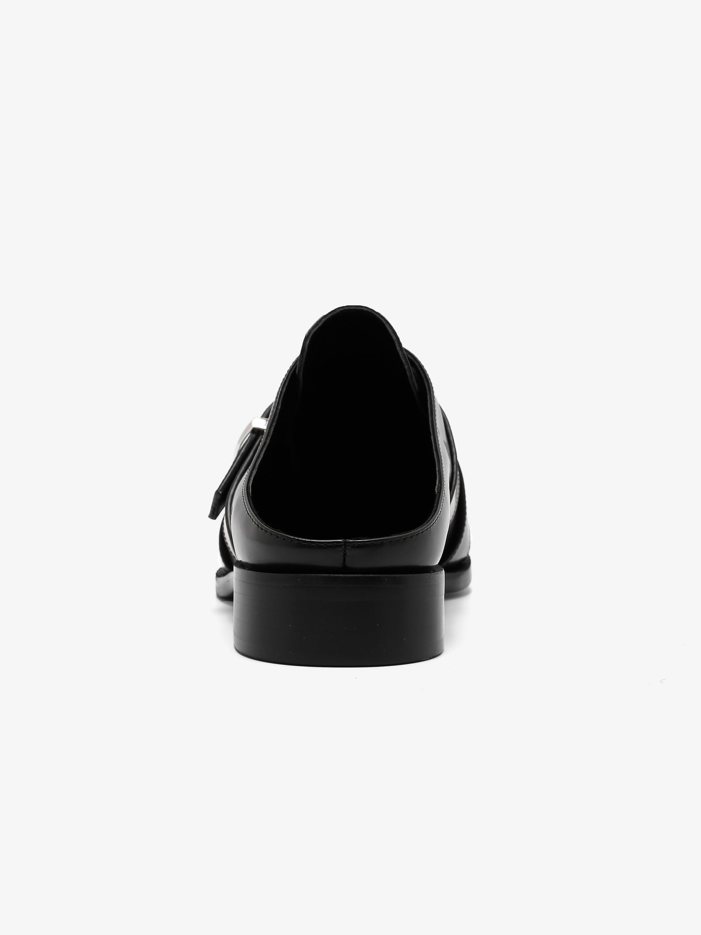 Sabrina Oxford Slide in Smooth Black Leather