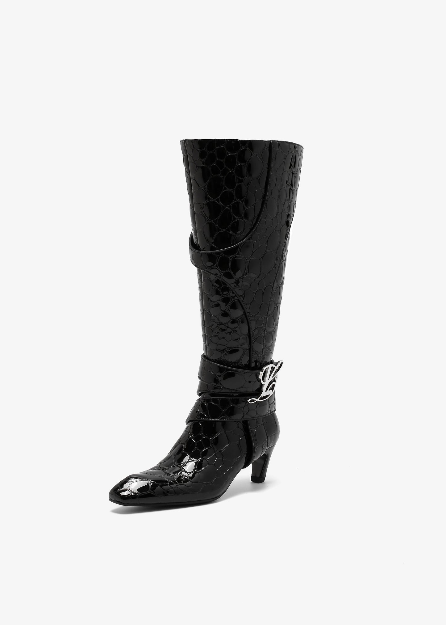 Keyla Boot in Black Pebble Leather