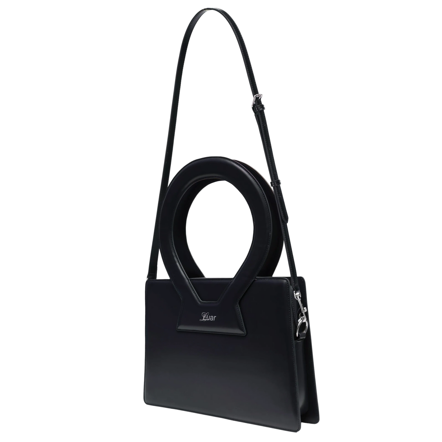 Large Ana in Smooth Black Leather