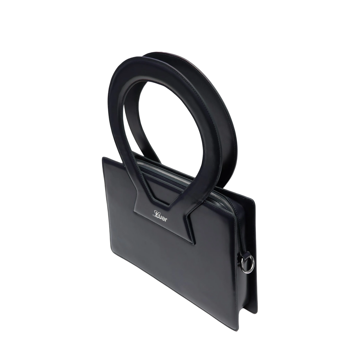 Large Ana in Smooth Black Leather