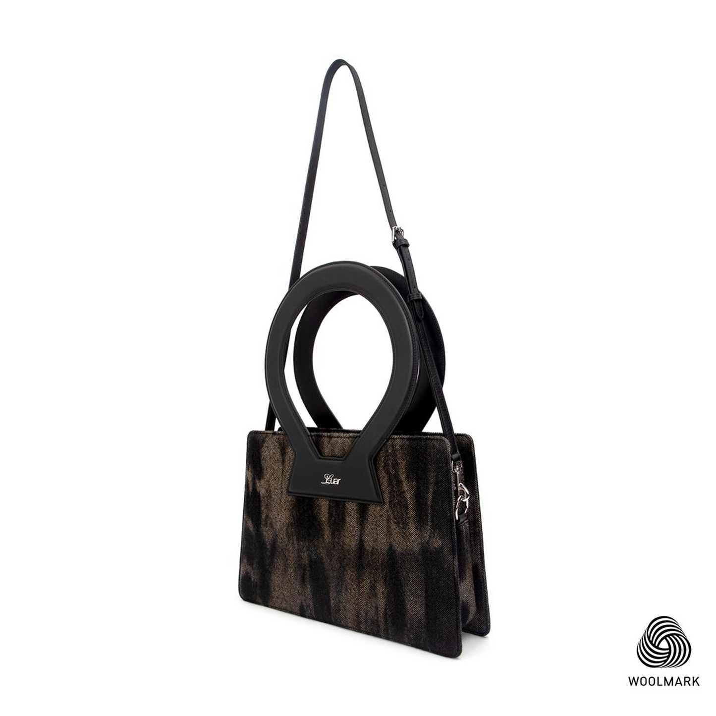 Large Ana in Feather Black Wool