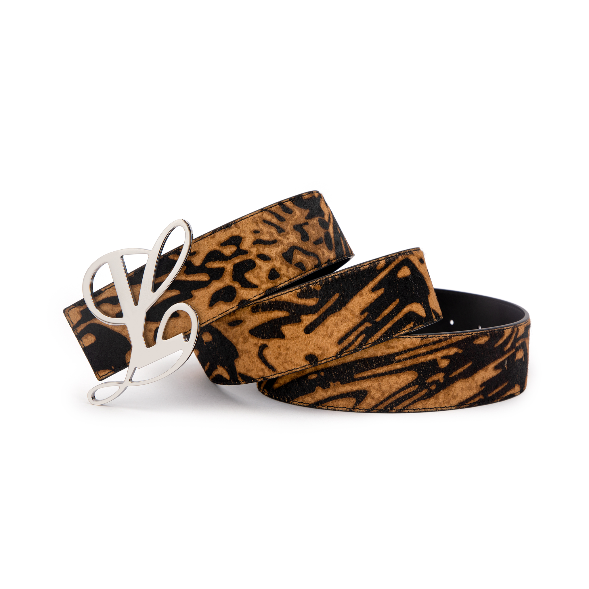 Monogram Belt in Leopard Pony Hair (hover)