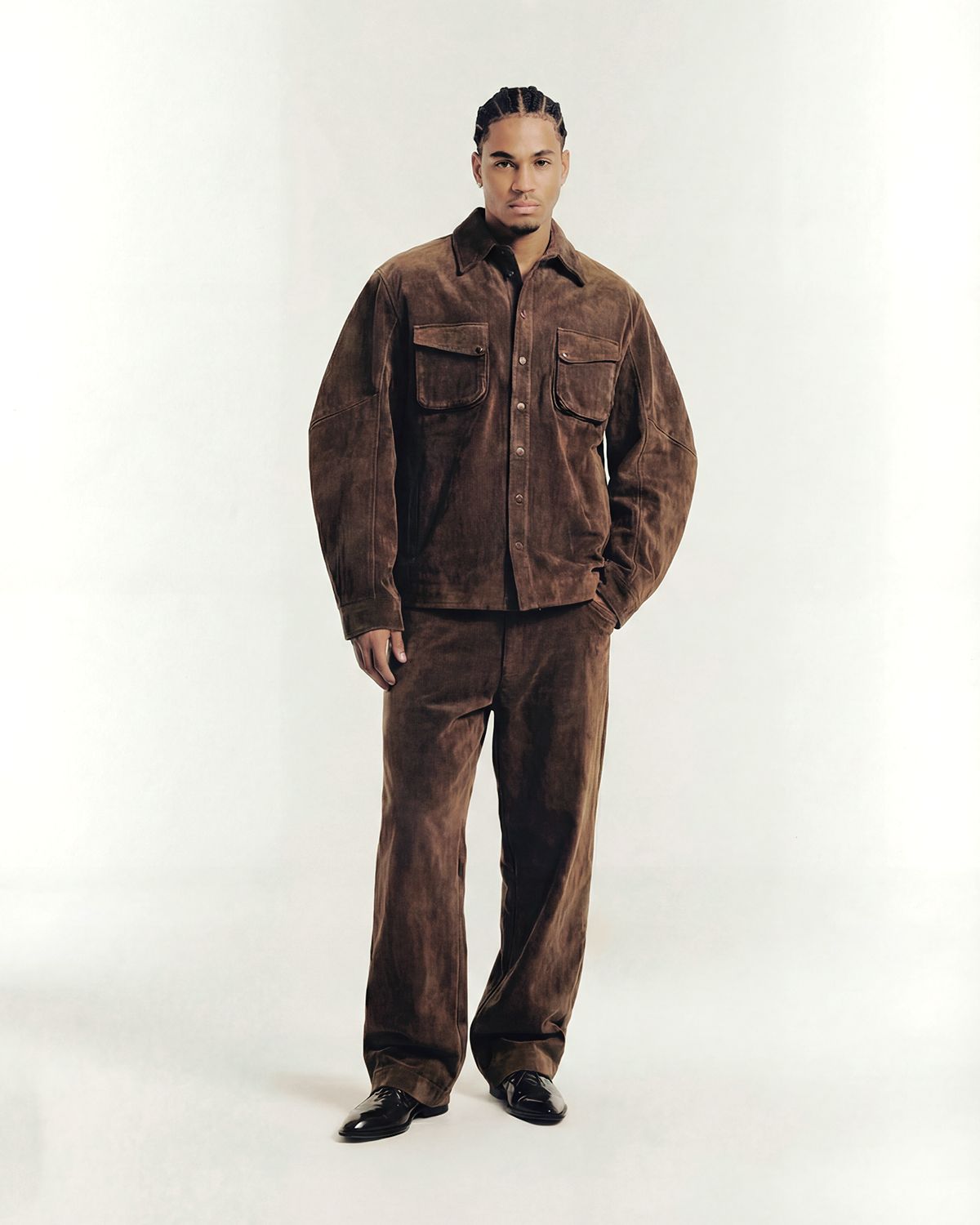 Triangle Sleeve in Brown Enzyme Denim