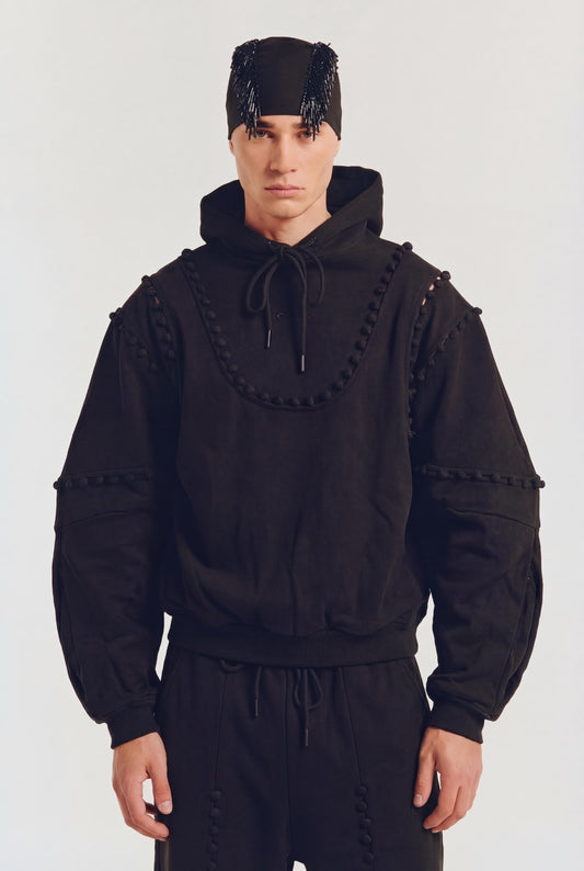 Unbutton Hoodie in Black