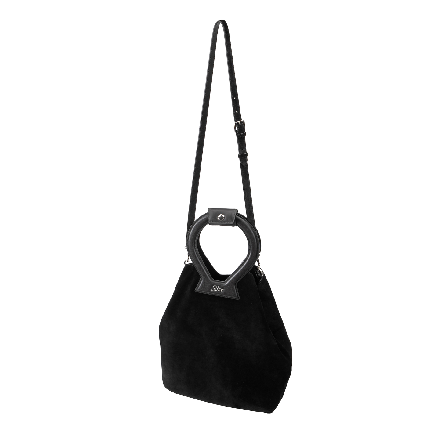 Brooke Tote in Black Suede