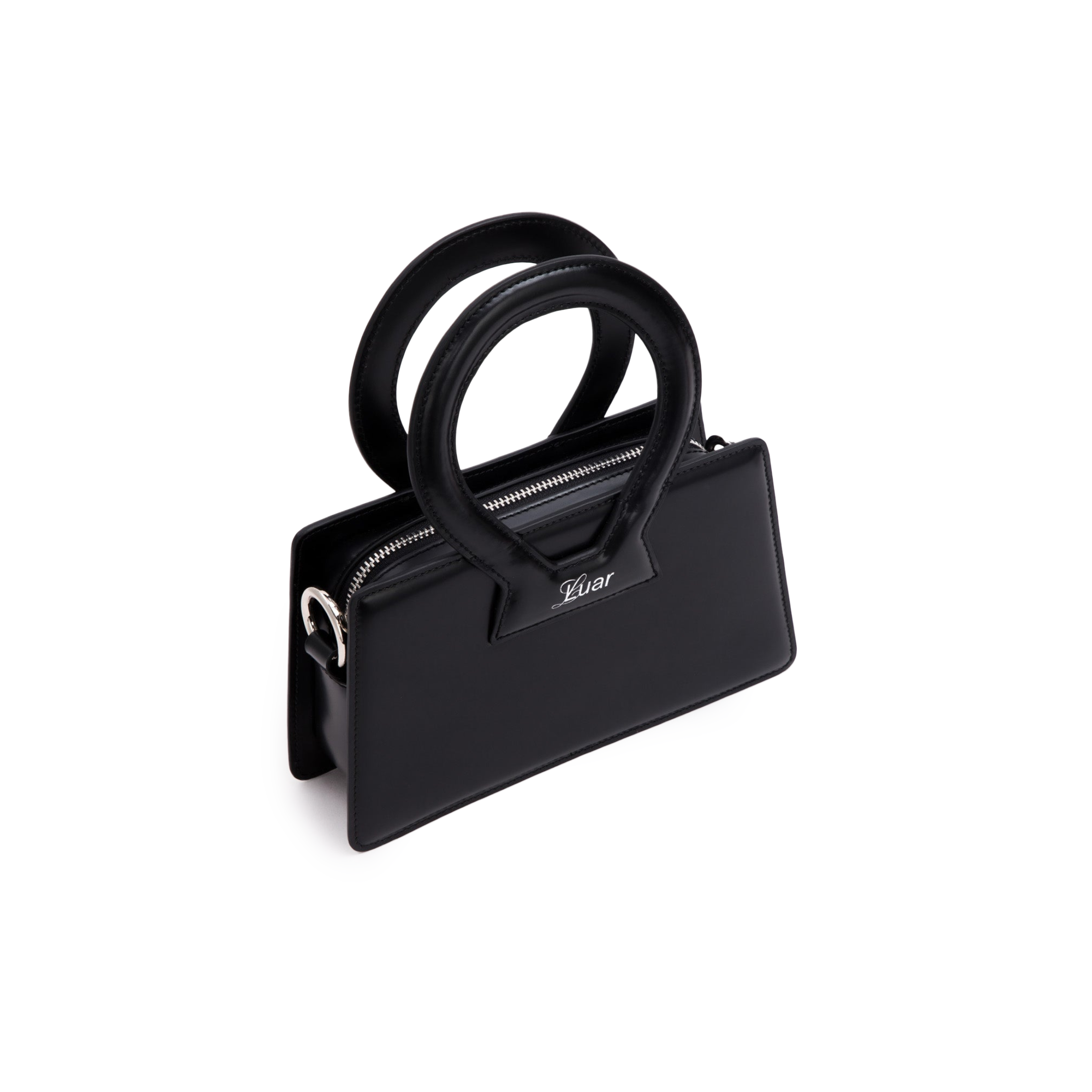 Small Ana in Smooth Black Leather Hover