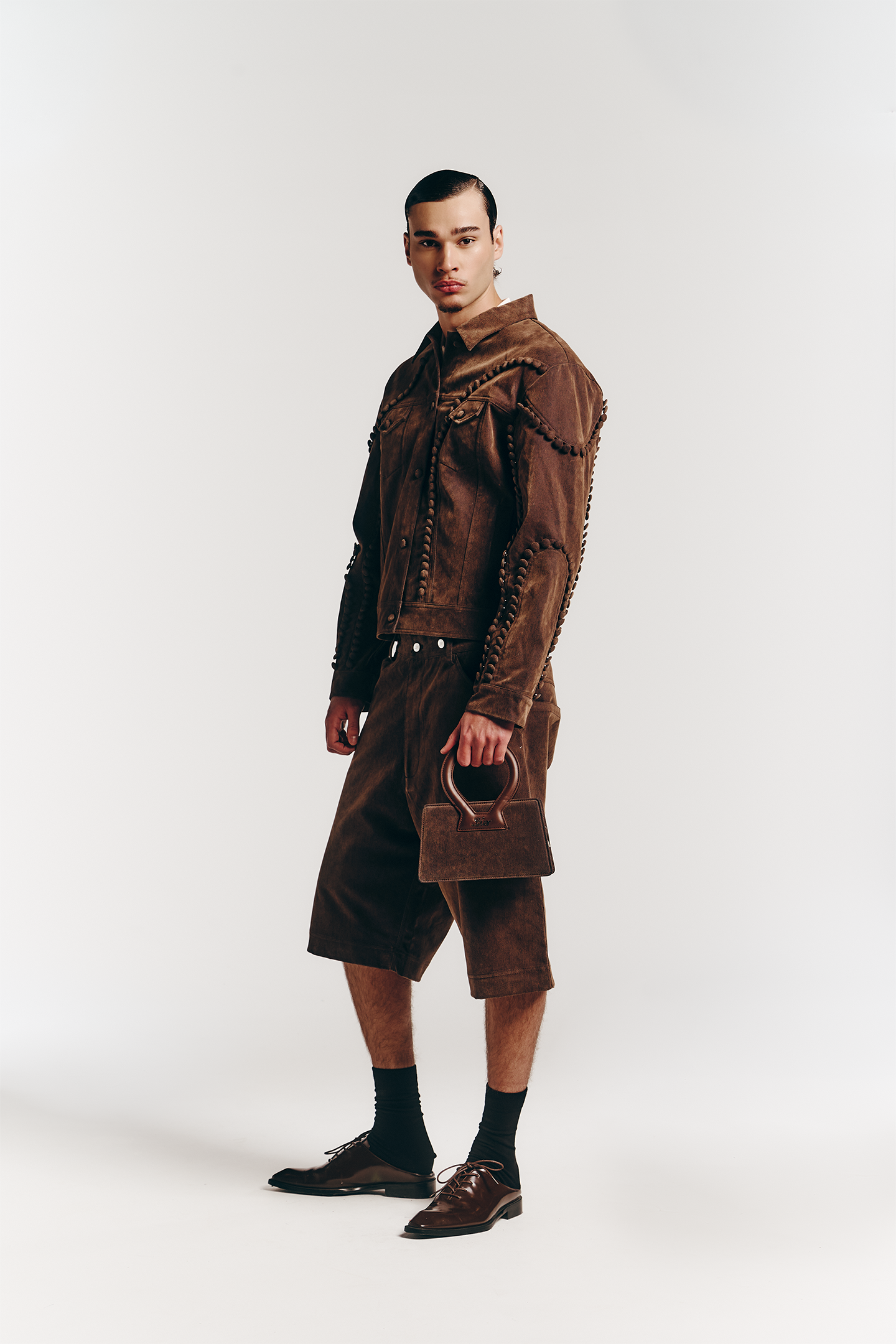 Farmer Short in Brown Enzyme Denim