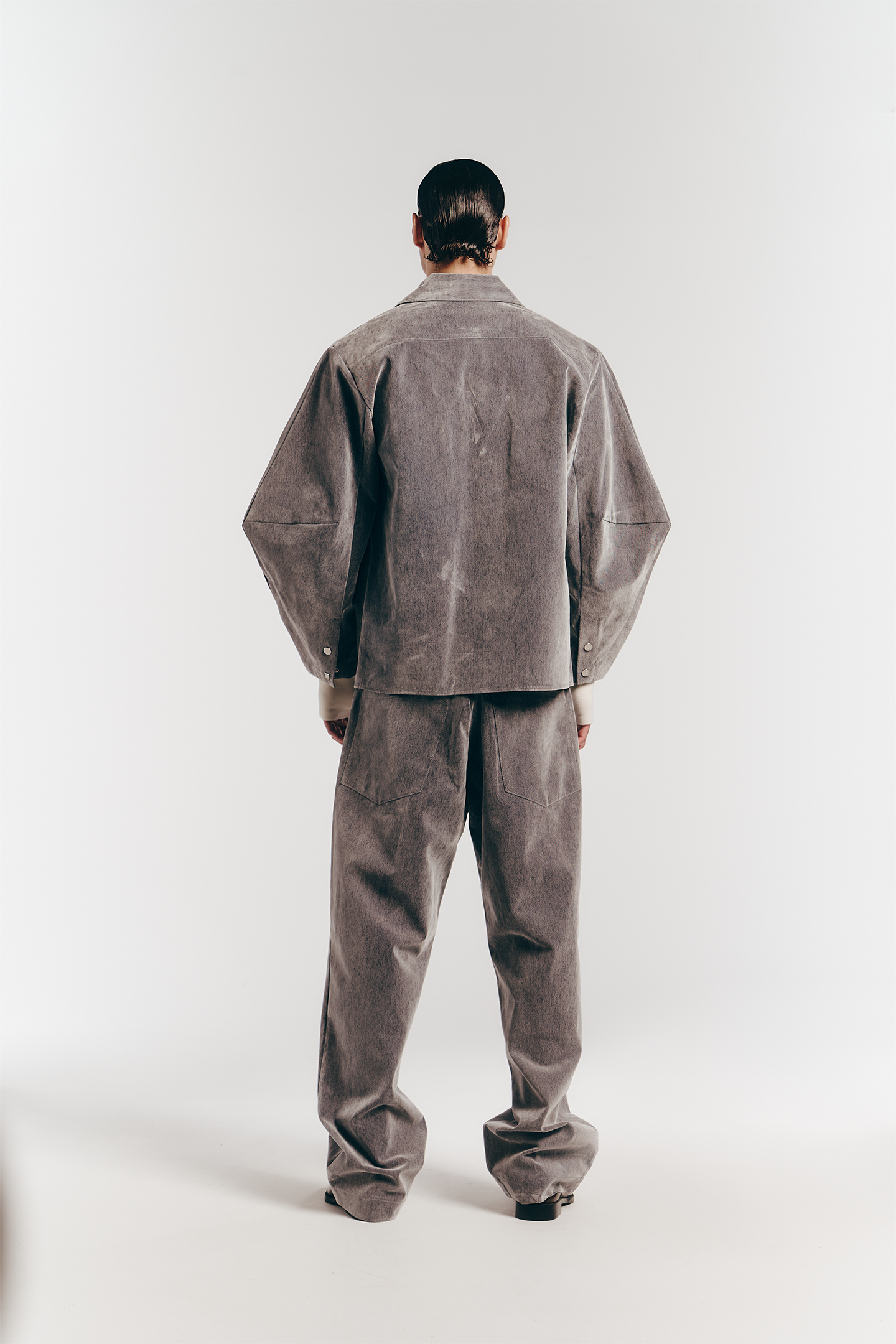 Triangle Sleeve in Grey Enzyme Denim